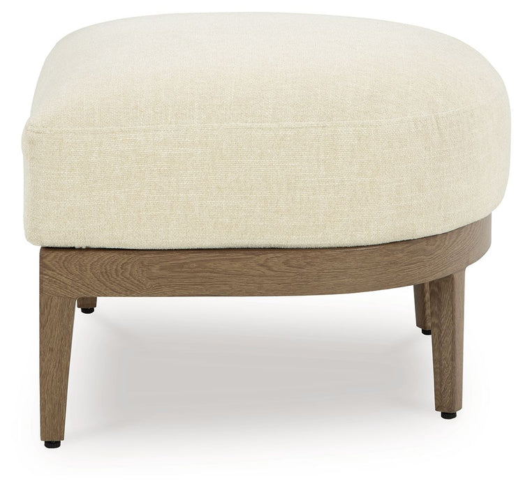 Serene Bay - Dark Brown / White - Ottoman With Cushion - Tallahassee Discount Furniture (FL)