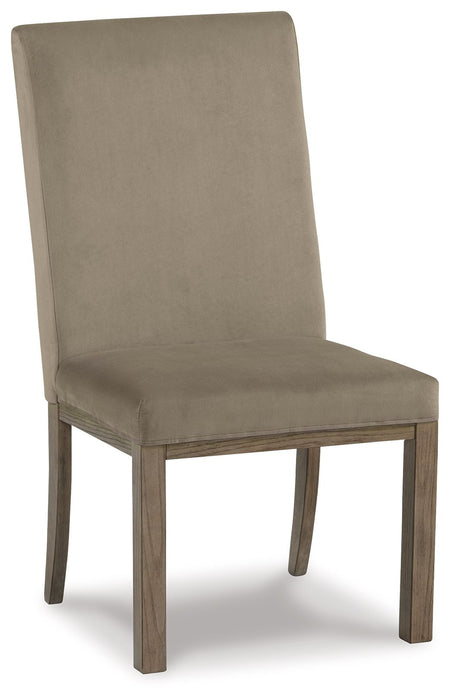 Chrestner - Dining UPH Side Chair (Set of 2) - Gray / Brown - Tallahassee Discount Furniture (FL)