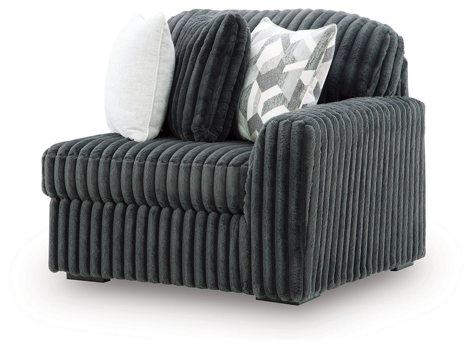 Midnight-Madness - RAF Corner Chair - Gunmetal - Tallahassee Discount Furniture (FL)