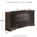 Huey Vineyard - Six Drawer Dresser - Black - Tallahassee Discount Furniture (FL)
