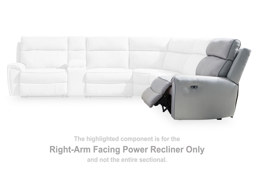 Social Pointe - Pearl / Ash - RAF Zero Wall Power Recliner - Tallahassee Discount Furniture (FL)