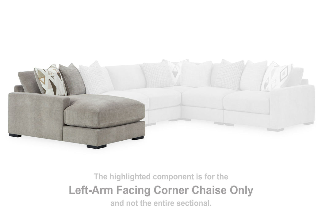 Aslan Court - Pebble - Laf Corner Chaise - Tallahassee Discount Furniture (FL)