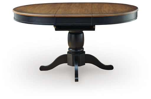 Clorazi - Oval Dining Room Butterfly Extension Table - Black / Brown - Tallahassee Discount Furniture (FL)
