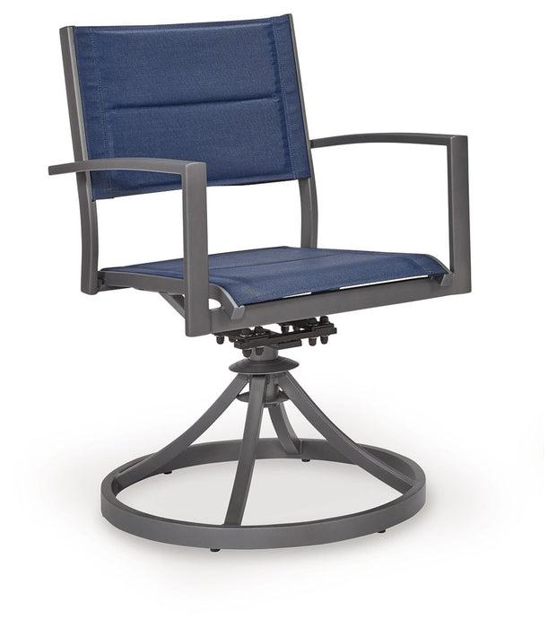 Rocky Creek - Sling Swivel Chair (Set of 2) - Blue / Gray - Tallahassee Discount Furniture (FL)