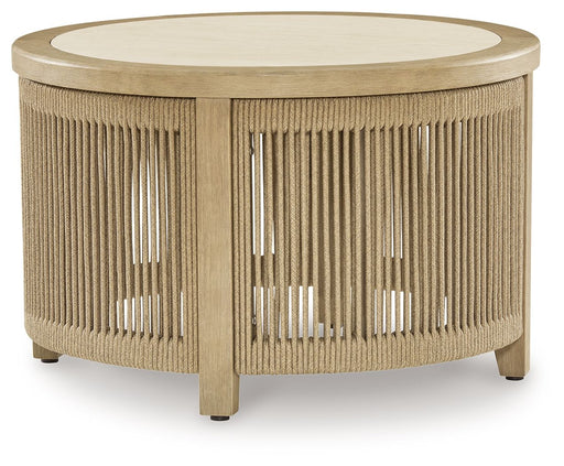 Spooners Cove - Round Cocktail Table - Beige - Tallahassee Discount Furniture (FL)