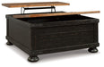 Valebeck - Lift Top Cocktail Table - Black / Brown - Tallahassee Discount Furniture (FL)