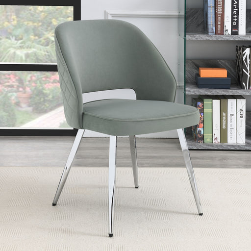 Hastings Upholstered Dining Chairs with Open Back (Set of 2) Grey and Chrome image