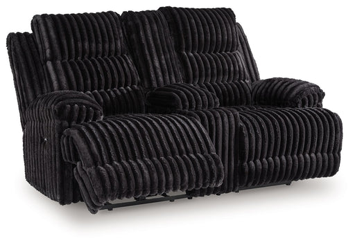 Rhine Falls - Onyx - Double Reclining Power Loveseat With Console - Tallahassee Discount Furniture (FL)
