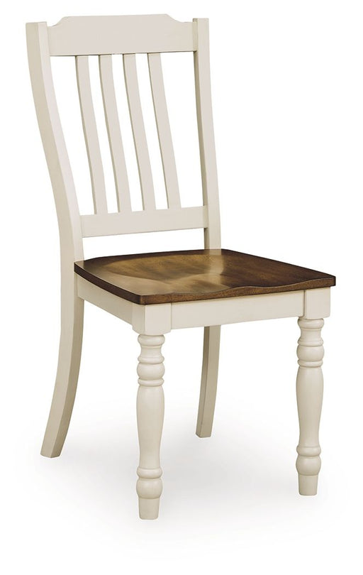 Wirloni - Dining Room Side Chair (Set of 2) - Antique White / Brown - Tallahassee Discount Furniture (FL)