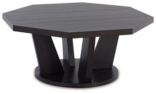 Chasinfield - Dark Brown - Octagon Coffee Table - Tallahassee Discount Furniture (FL)