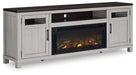 Darborn - Gray / Brown - 88" TV Stand With Electric Infrared Fireplace Insert - Tallahassee Discount Furniture (FL)