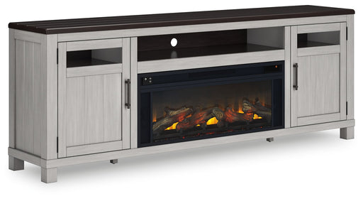 Darborn - Gray / Brown - 88" TV Stand With Electric Infrared Fireplace Insert - Tallahassee Discount Furniture (FL)