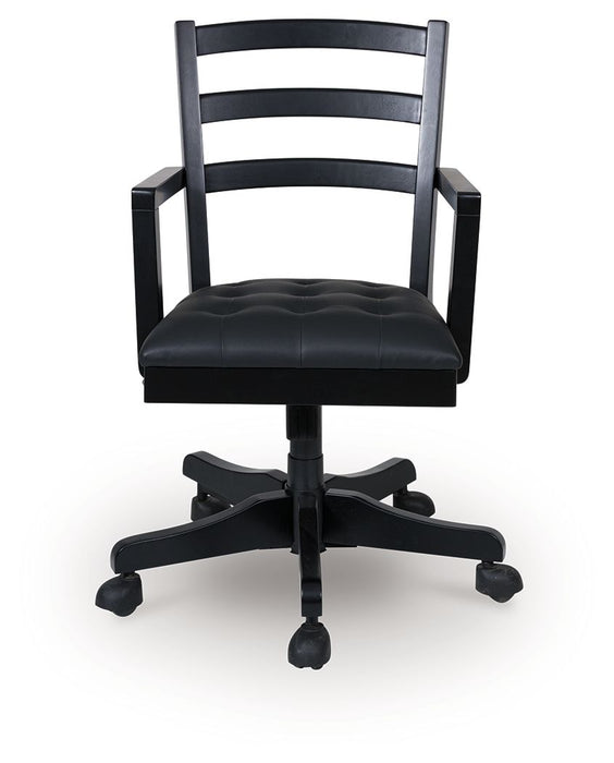 Wildenauer - Brown / Black - Home Office Swivel Desk Chair - Tallahassee Discount Furniture (FL)