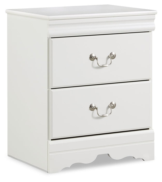 Anarasia - Two Drawer Night Stand - White - Tallahassee Discount Furniture (FL)