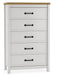 Kerisden - Five Drawer Chest - White / Brown - Tallahassee Discount Furniture (FL)