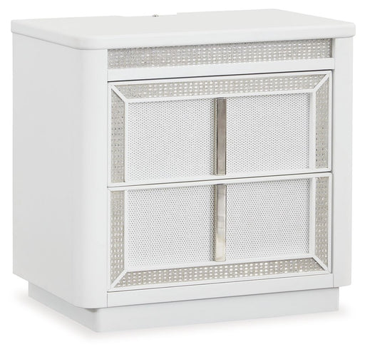 Chalanna - White - Two Drawer Night Stand - Tallahassee Discount Furniture (FL)