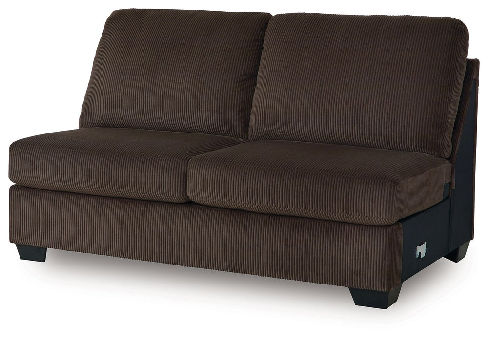 Kimlee - Chocolate - Armless Loveseat - Tallahassee Discount Furniture (FL)