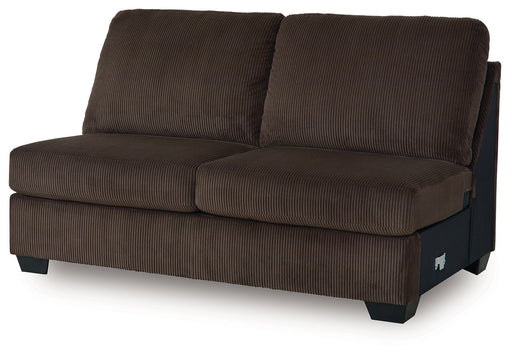 Kimlee - Chocolate - Armless Loveseat - Tallahassee Discount Furniture (FL)