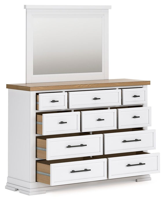 Ashbryn - White / Natural - Dresser And Mirror - Tallahassee Discount Furniture (FL)