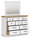 Ashbryn - White / Natural - Dresser And Mirror - Tallahassee Discount Furniture (FL)