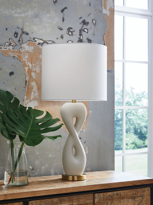 Judrich - White / Gold Finish - Poly Table Lamp - Tallahassee Discount Furniture (FL)
