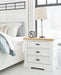 Ashbryn - White / Natural - Three Drawer Night Stand - Tallahassee Discount Furniture (FL)