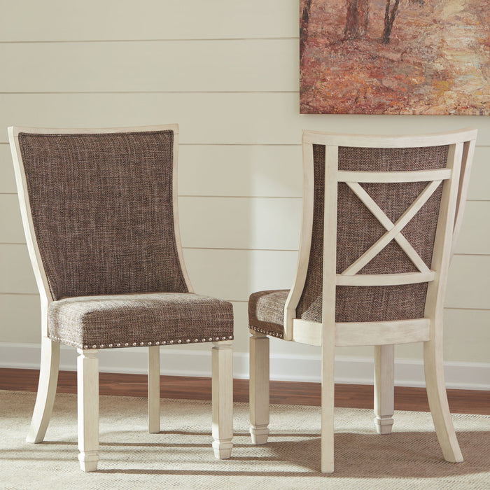 Bolanburg - Brown / Beige - Dining UPH Side Chair (Set of 2) - Lattice Back - Tallahassee Discount Furniture (FL)