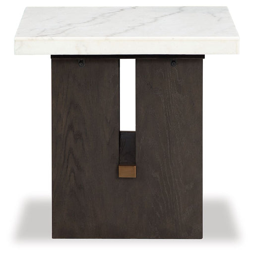 Burkhaus - White / Dark Brown - Rectangular End Table - Tallahassee Discount Furniture (FL)