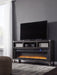 Todoe - 2 Pc. - 65" TV Stand With Wide Fireplace Insert - Gray - Tallahassee Discount Furniture (FL)