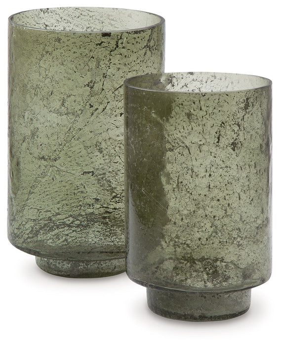 Clarkton - Green - Candle Holder Set (Set of 2) - Tallahassee Discount Furniture (FL)