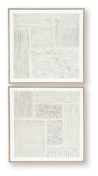Andorfield - Wall Art Set (Set of 2) - Beige / Black / White - Tallahassee Discount Furniture (FL)
