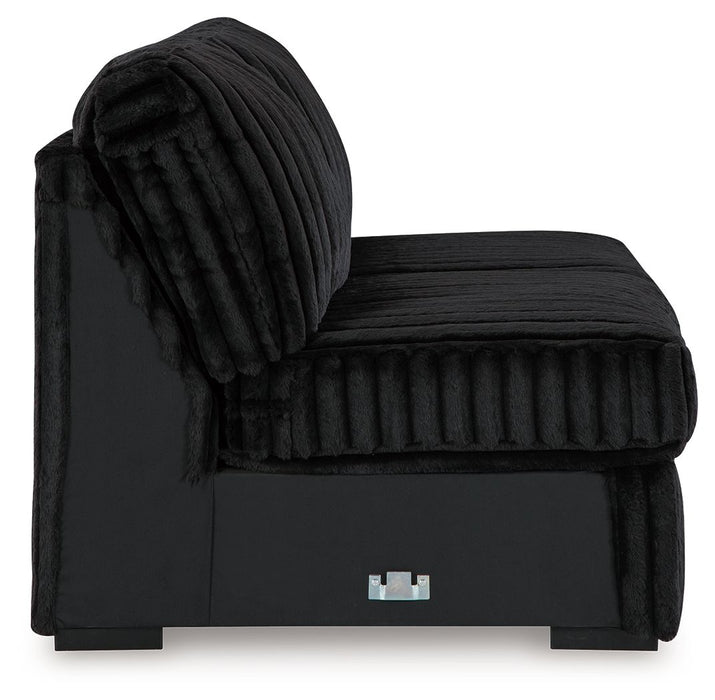 Midnight-Madness - Onyx - Armless Loveseat - Tallahassee Discount Furniture (FL)