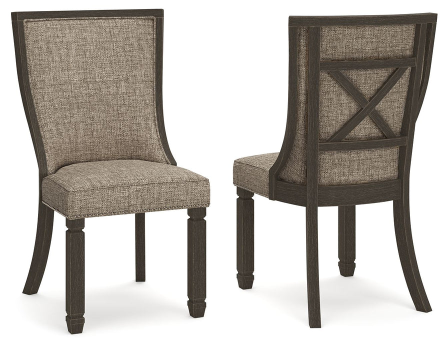 Tyler Creek - Dining UPH Side Chair (Set of 2) - Framed Back - Black / Grayish Brown - Tallahassee Discount Furniture (FL)