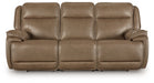 Glencroft - Power Reclining Sofa With Adjustable Headrest - Sahara - Tallahassee Discount Furniture (FL)