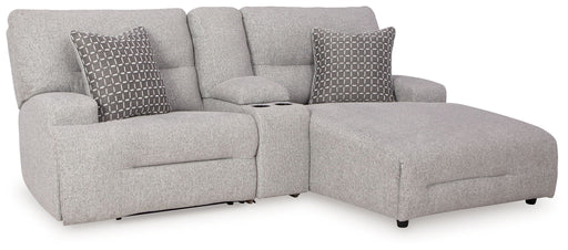 Acklen Place - Pewter - 4 Pc. - 3-Piece Power Reclining Sectional Sofa With Raf Chaise, Wide Seat Power Recliner - Tallahassee Discount Furniture (FL)