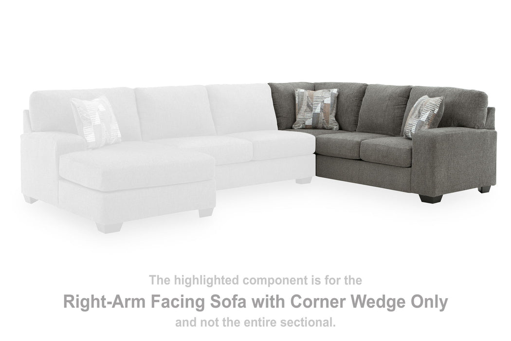 Clarington - RAF Sofa With Corner Wedge - Greystone - Tallahassee Discount Furniture (FL)