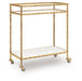 Plattfield - Bar Cart - Antique Gold Finish - Tallahassee Discount Furniture (FL)