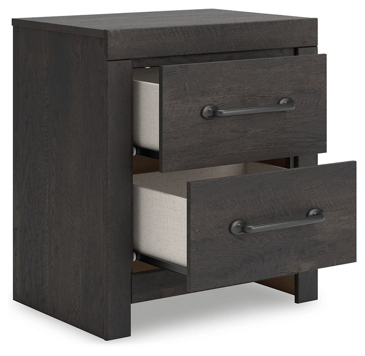 Hollivern - Dark Gray - Two Drawer Night Stand - Tallahassee Discount Furniture (FL)