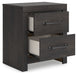 Hollivern - Dark Gray - Two Drawer Night Stand - Tallahassee Discount Furniture (FL)