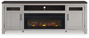 Darborn - Gray / Brown - 88" TV Stand With Electric Infrared Fireplace Insert - Tallahassee Discount Furniture (FL)