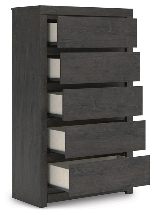 Fraluna - Charcoal - Five Drawer Chest - Tallahassee Discount Furniture (FL)