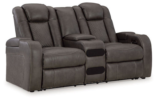 Fyne-dyme - Power Reclining Loveseat With Console/Adj Hdrst - Tallahassee Discount Furniture (FL)