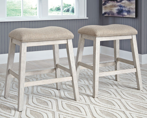 Skempton - Upholstered Stool (Set of 2) - White - Tallahassee Discount Furniture (FL)