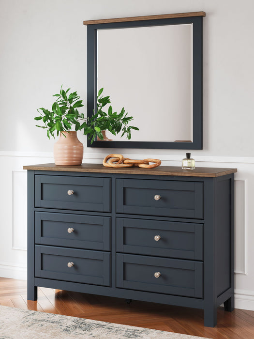 Landocken - Brown / Blue - Dresser and Mirror - Tallahassee Discount Furniture (FL)