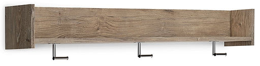 Oliah - Wall Mounted Coat Rack w/Shelf - Natural - Tallahassee Discount Furniture (FL)