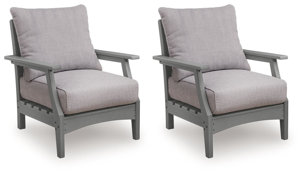Cove Beach - Lounge Chair With Cushion (Set of 2) - Gray - Tallahassee Discount Furniture (FL)