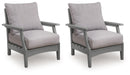 Cove Beach - Lounge Chair With Cushion (Set of 2) - Gray - Tallahassee Discount Furniture (FL)