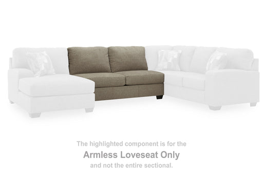 Newellen - Armless Loveseat - Beige - Tallahassee Discount Furniture (FL)