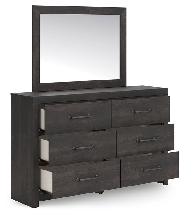 Hollivern - Dark Gray - Dresser And Mirror - Tallahassee Discount Furniture (FL)