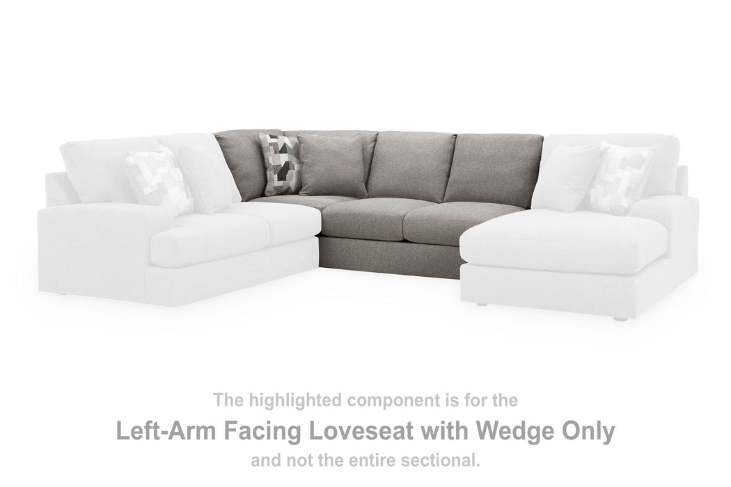 Lindon - LAF Armless Loveseat With Wedge - Smoke - Tallahassee Discount Furniture (FL)
